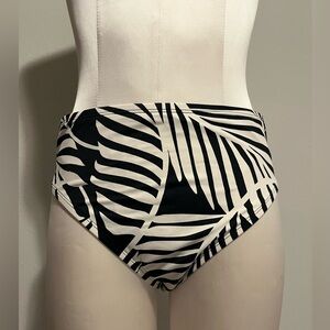 Sofia by Sofia Vergara Black and White Striped Bikini Bottom